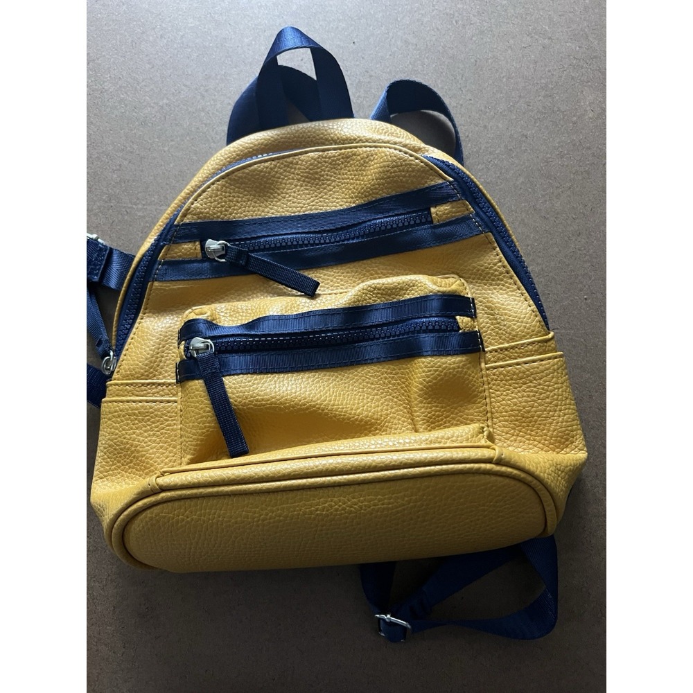NAUTICA Mini Backpack Yellow Blue Trim Nylon Top Handle‎ Small Travel Bag 11x9